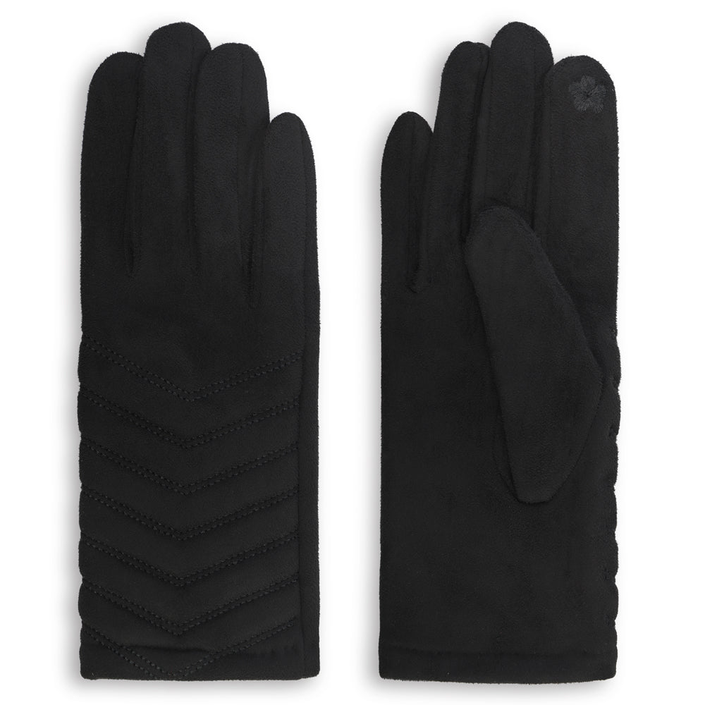 CLUB ROCHELIER LADIES FAUX SUEDE GLOVE WITH QUILTING