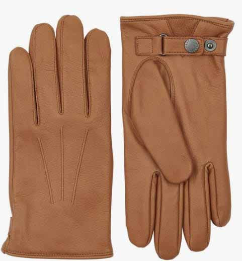 CLUB ROCHELIER MEN'S LEATHER GLOVE WITH BELT, TOUCH