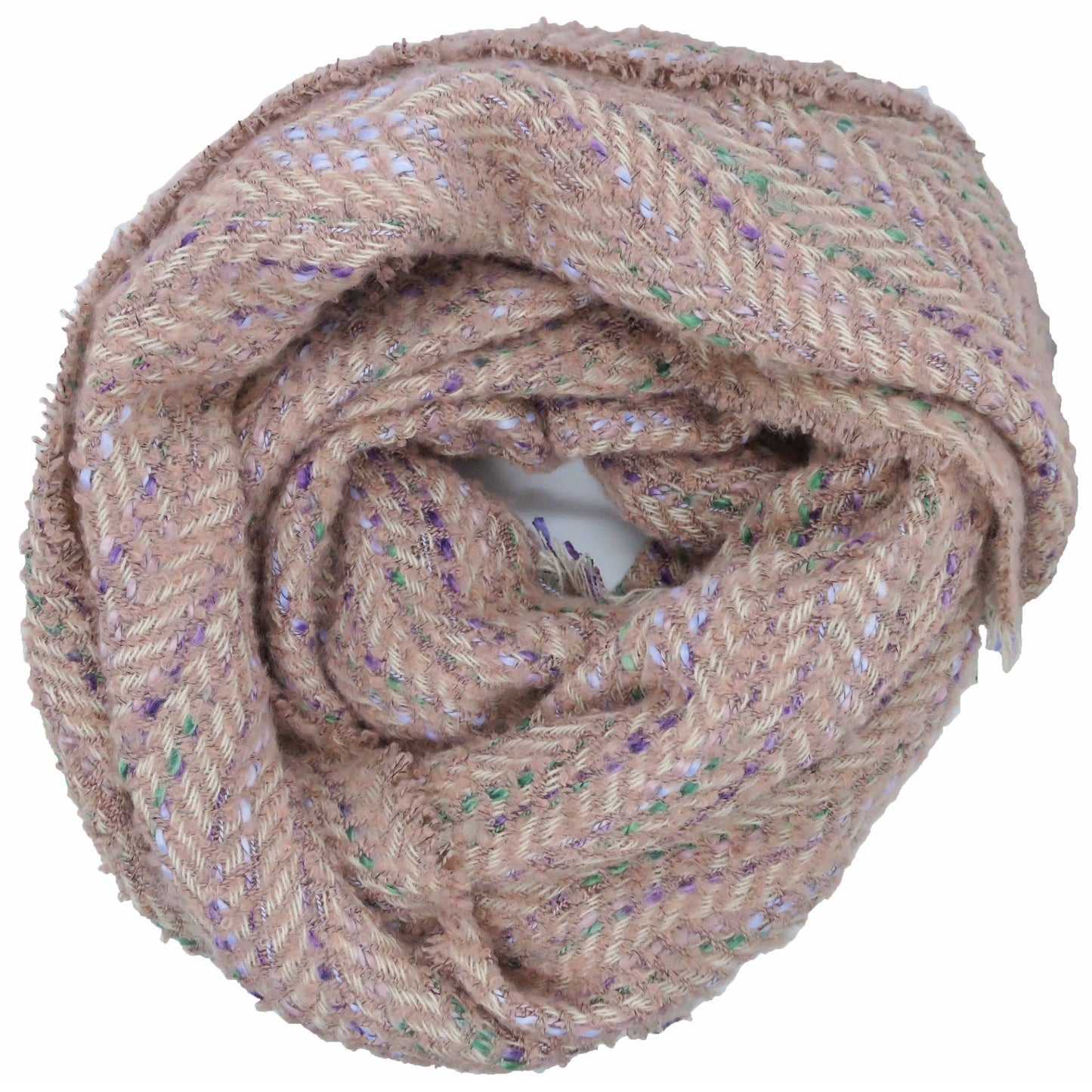 LADIES NICCI KNITTED SCARF WITH MULTI COLOR ACCENTS