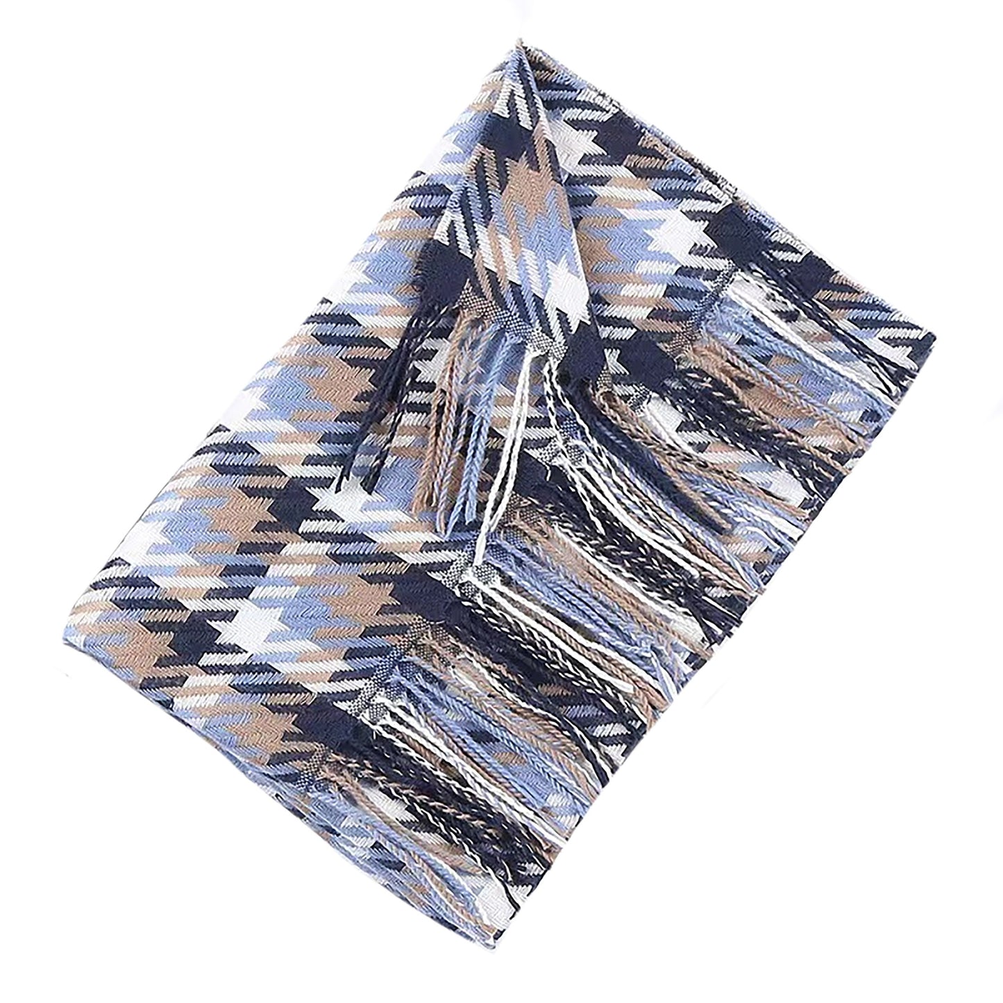 NICCI LADIES WOVEN PLAID KNIT SCARF
