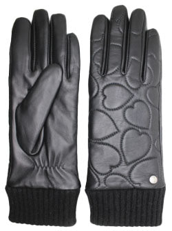 CLUB ROCHELIER LEATHER GLOVE WITH IMPRINTED HEARTS