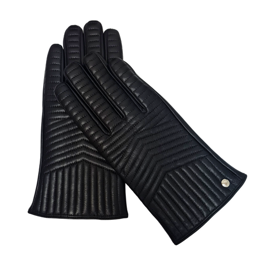 CLUB ROCHELIER MEN'S QUILTED DETAIL LEASTHER GLOVE, TOUCH