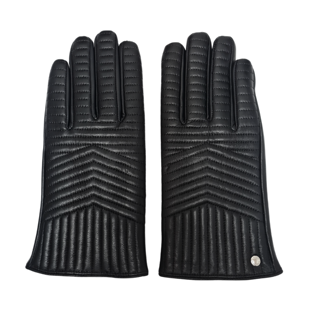 CLUB ROCHELIER MEN'S QUILTED DETAIL LEASTHER GLOVE, TOUCH