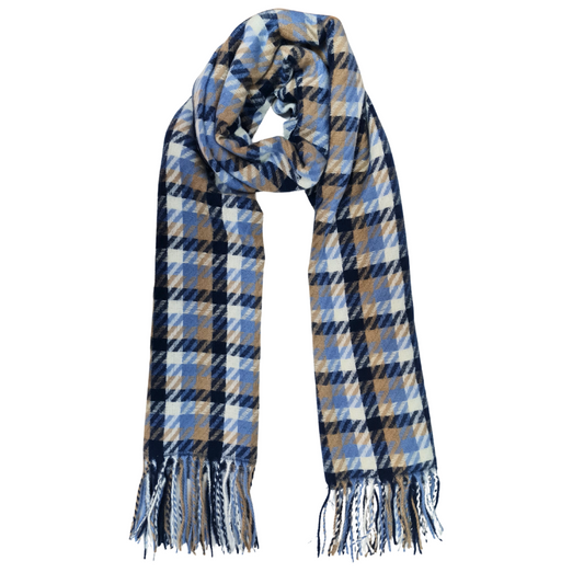 NICCI LADIES WOVEN PLAID KNIT SCARF