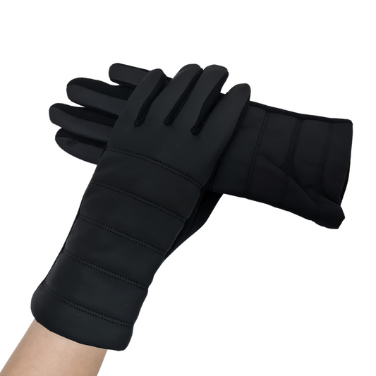 NICCI LADIES PU WATER-REPELLENT QUILTED KNIT GLOVE