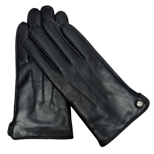 CLUB ROCHELIER MEN'S CLASSIC LEATHER GLOVE WITH PIN-TUCK