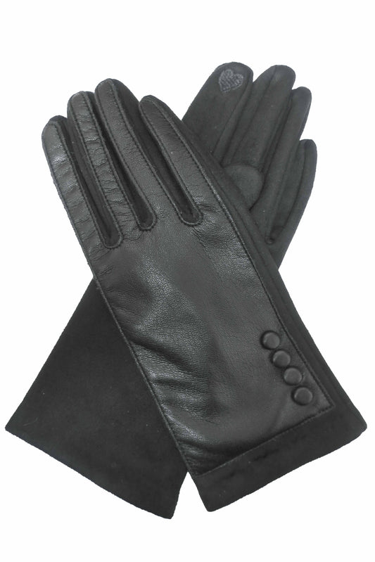 NICCI LADIES ELEGANT KNIT GLOVE WITH BUTTONS