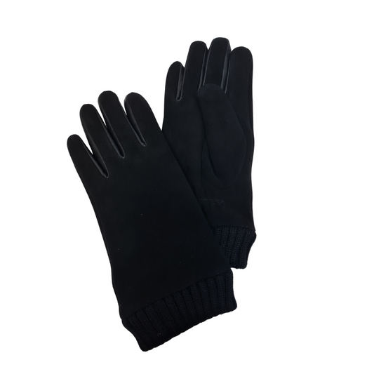 CLUB ROCHELIER LADIES SUEDE GLOVE WITH LEATHER INSERTS WITH CUFF