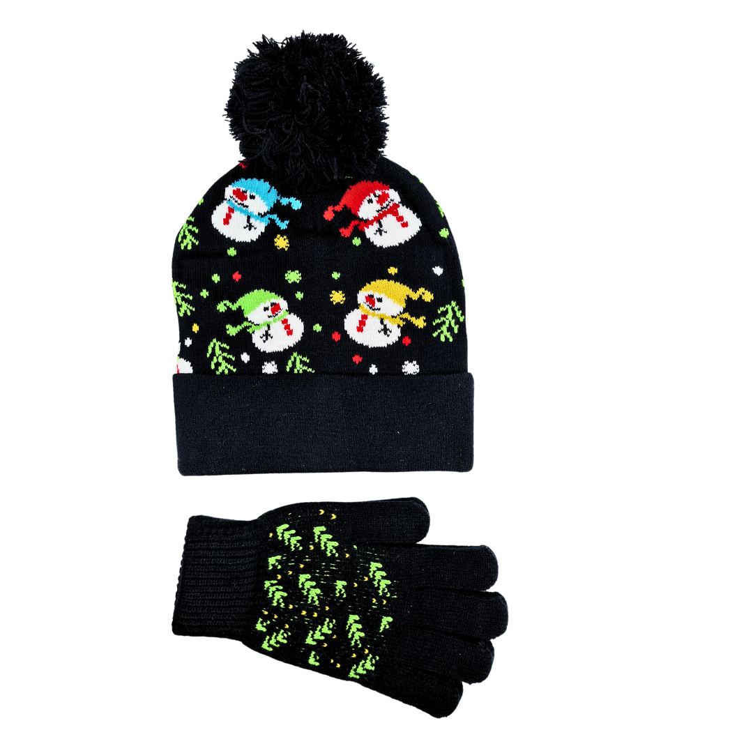 NICCI 2 PIECE HOLIDAY HAT GLOVE SET