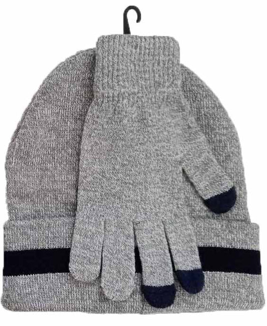 NICCI UNISEX HAT & GLOVE SET WITH TOUCH CAPABLE