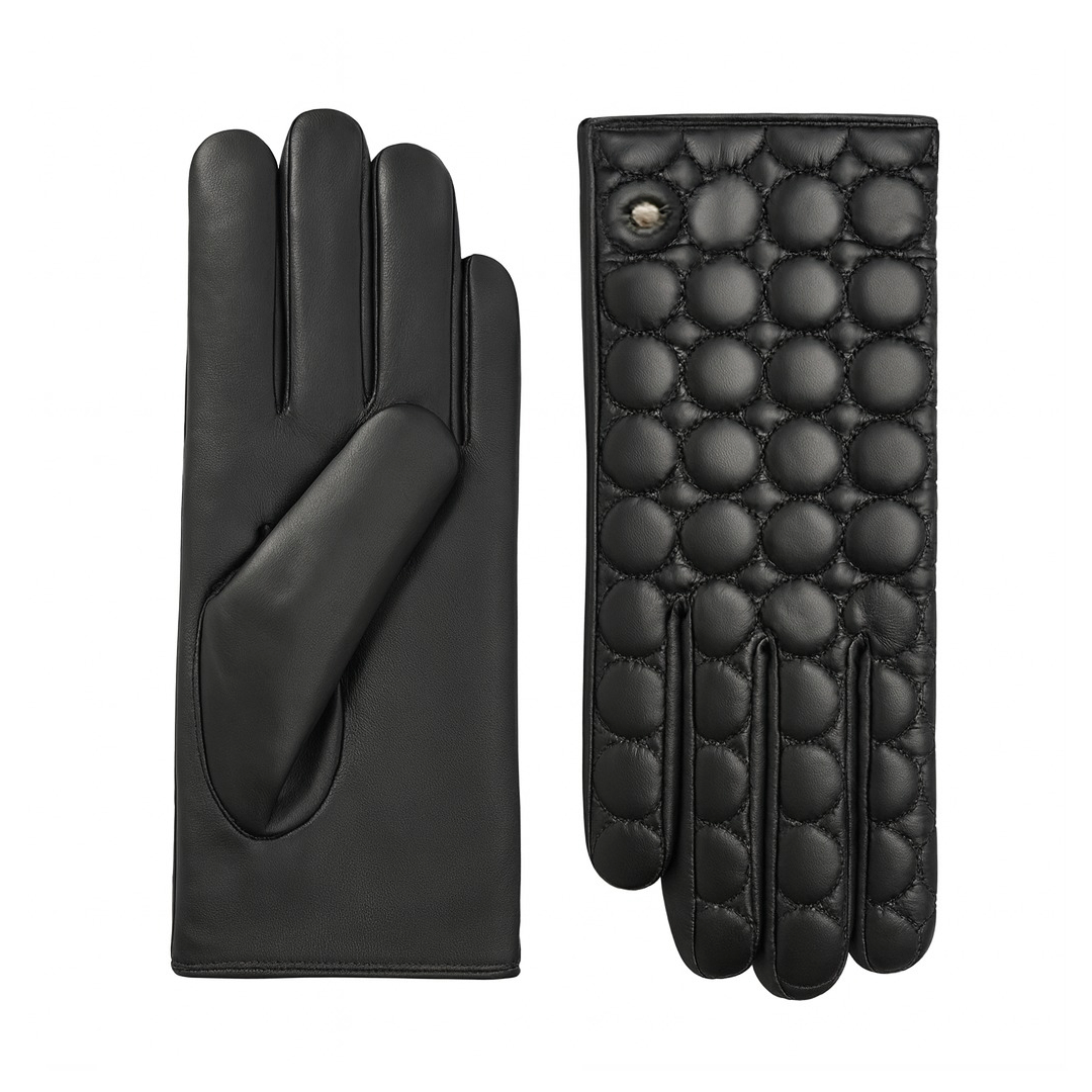 CLUB ROCHELIER LADIES BUBBLE QUILTED PU/FAUX SUEDE GLOVE