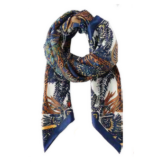 LADIES 100% POLYESTER PRINT 90X 90 SCARF
