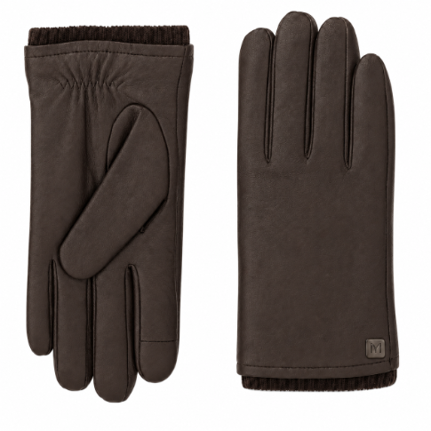 Luxury Men's Sheepskin Leather Gloves With Knit Cuff