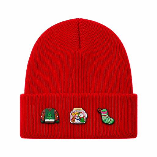 Kids/Tweens' Customizable Christmas Knit Hat with Removable Charms