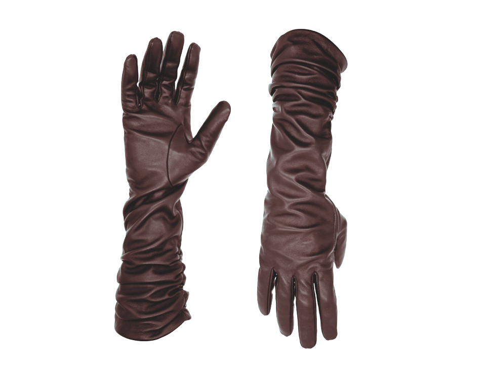 Club Rochlier Ruched Long Leather Glove