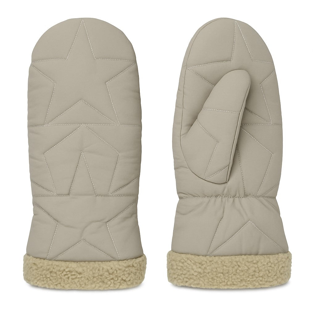 NICCI LADIES STAR PATTERN MITTEN WITH SHERPA CUFF