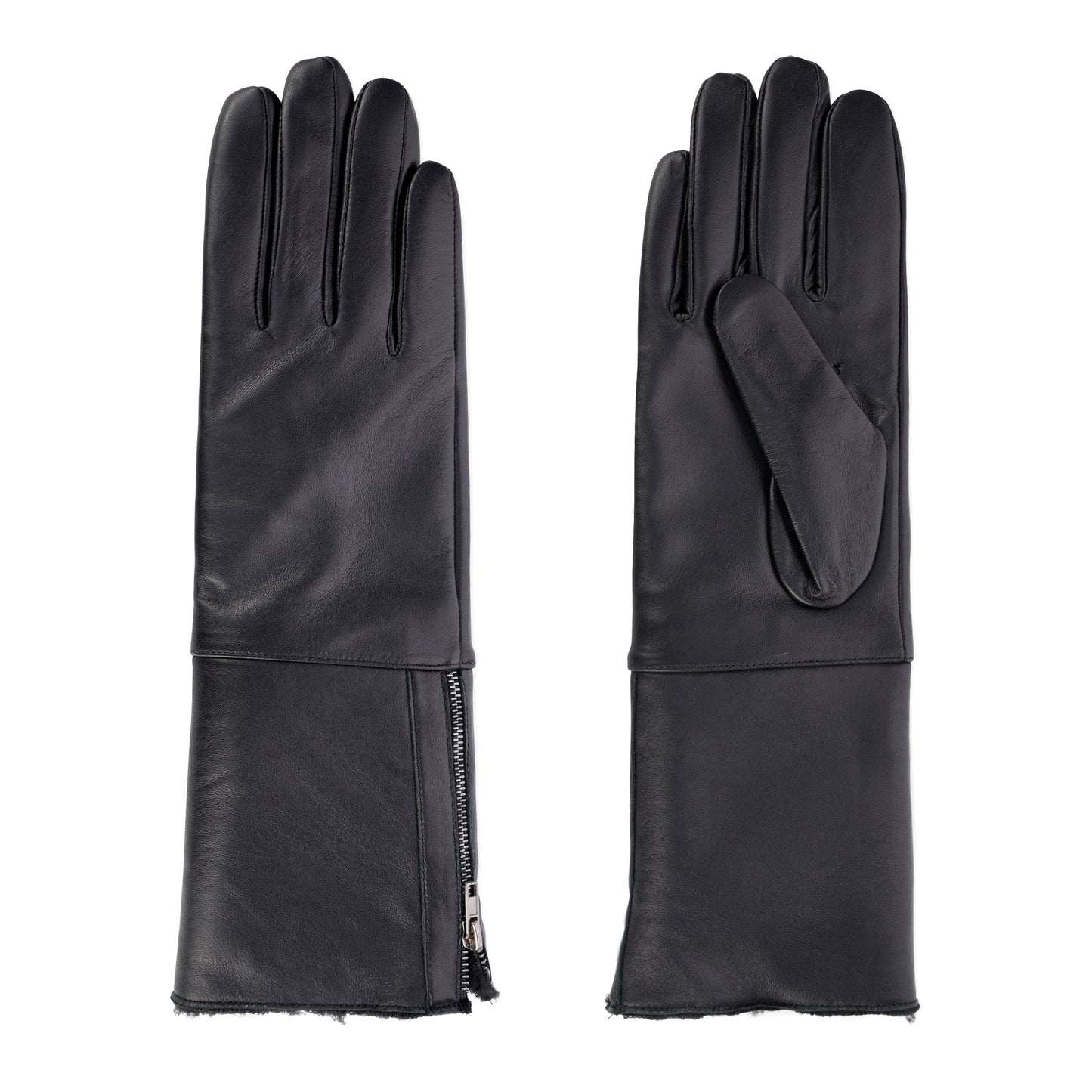 CLUB ROCHELIER LADIES LONG LEATHER GLOVE WITH FOLDOVER CUFF