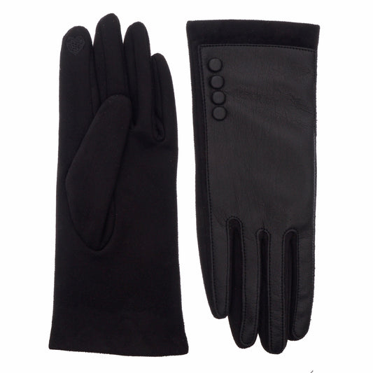 NICCI LADIES ELEGANT KNIT GLOVE WITH BUTTONS