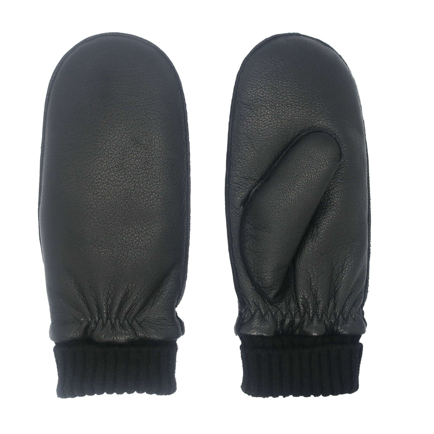 CLUB ROCHELIER MEN'S DEERSKIN LEATHER MITTEN WITH KNIT CUFF