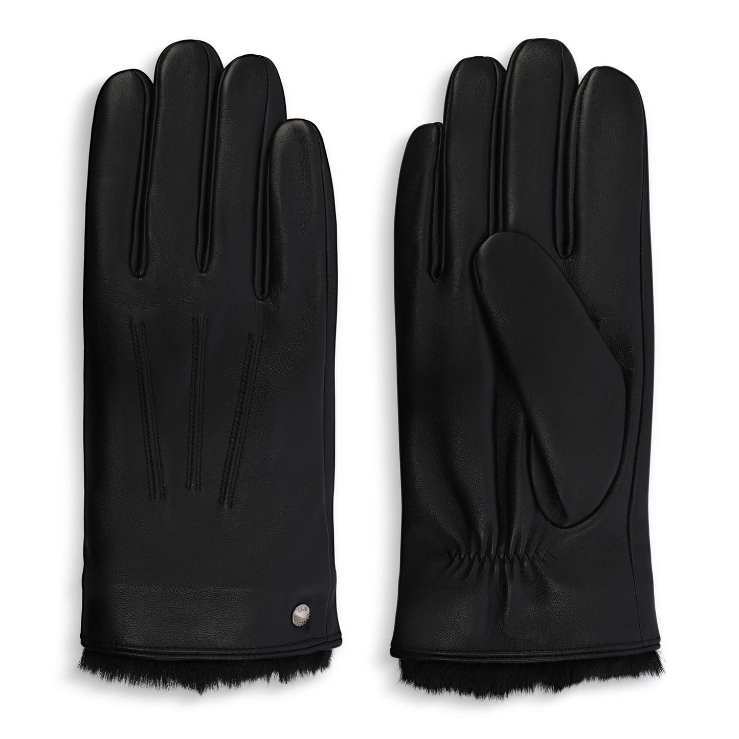 CLUB ROCHELIER MEN'S LEATHER GLOVE WITH FAUX FUR CUFF