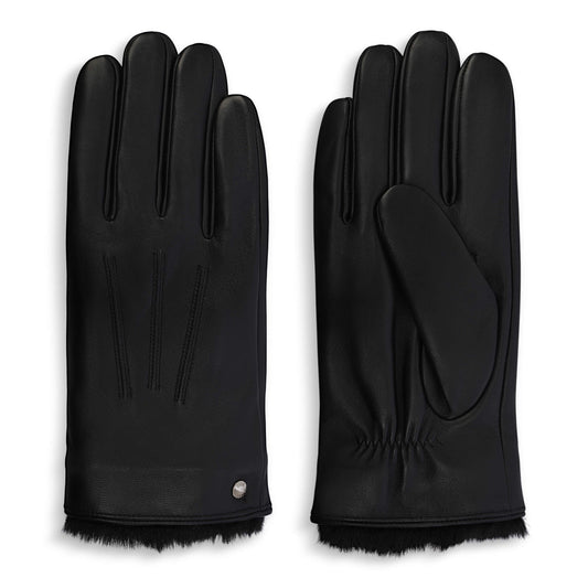 CLUB ROCHELIER MEN'S LEATHER GLOVE WITH FAUX FUR CUFF