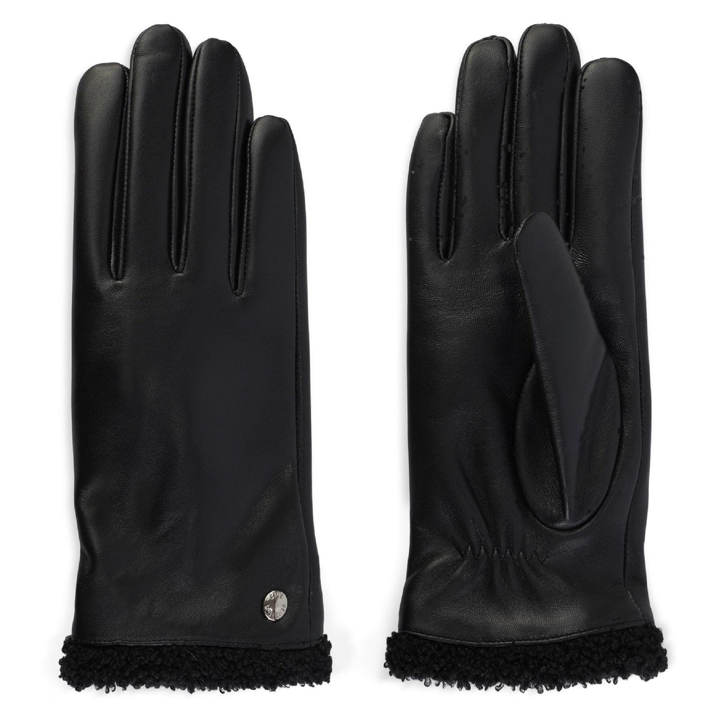 CLUB ROCHELIER LADIES LEATHER GLOVE WITH SHERPA TRIM
