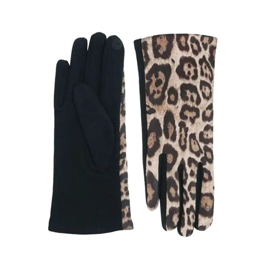 CLUB ROCHELIER LADIES ANIMAL PRINT KNIT GLOVE