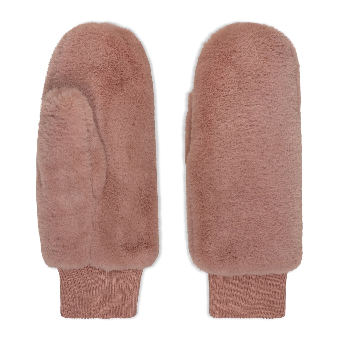 NICCI LADIES FAUX FUR MITTEN WITH KNITTED CUFF