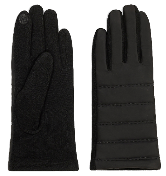 NICCI LADIES PU WATER-REPELLENT QUILTED KNIT GLOVE