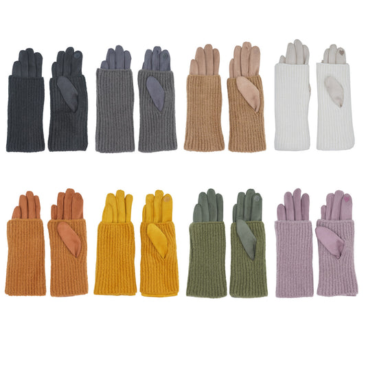 NICCI LADIES 2 in 1 SUEDE GLOVE WITH CUFF