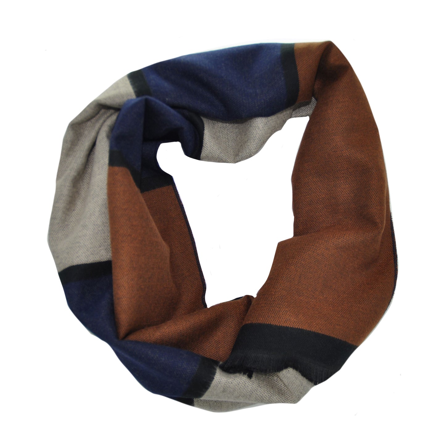 CLUB ROCHELIER- MEN'S VISCOSE BLENF STRIPED REVERSIBLE SCARF