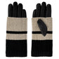 Club Rochelier Leather Glove with Striped Cuff Overlay