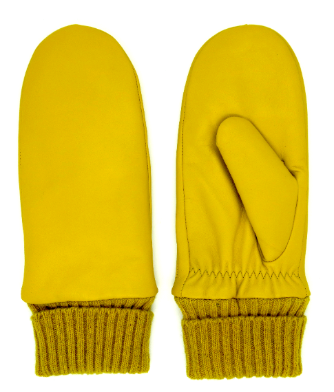 CLUB ROCHELIER LADIES' LEATHER MITT WITH KNITTED CUFF