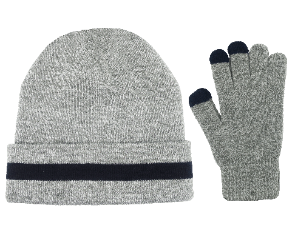 NICCI UNISEX HAT & GLOVE SET WITH TOUCH CAPABLE