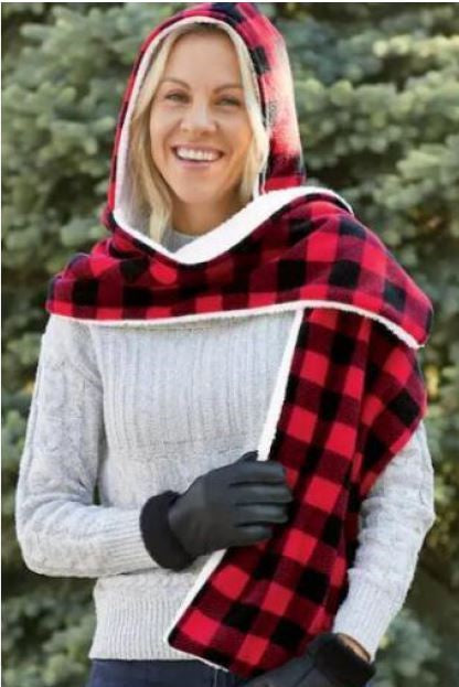 NICCI PLAID BLANKET SCARF