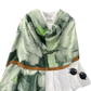 LADIES LUXRIOUS LARGE SOFT FEEL SPRING FASHION MAJESTIC BLUE  FLOWERS AND GREEN  EMERALD FLOWERS WITH COGNAG BORDER  SCARF