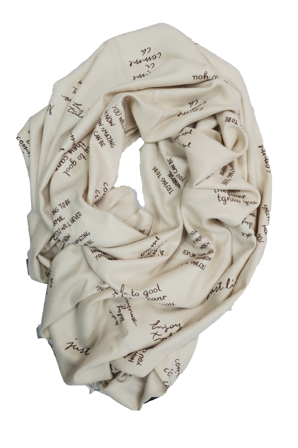 NICCI LADIES VISCOSE SCARF WITH WORDING