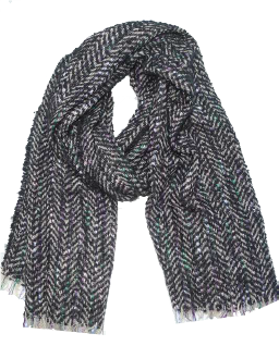 LADIES NICCI KNITTED SCARF WITH MULTI COLOR ACCENTS