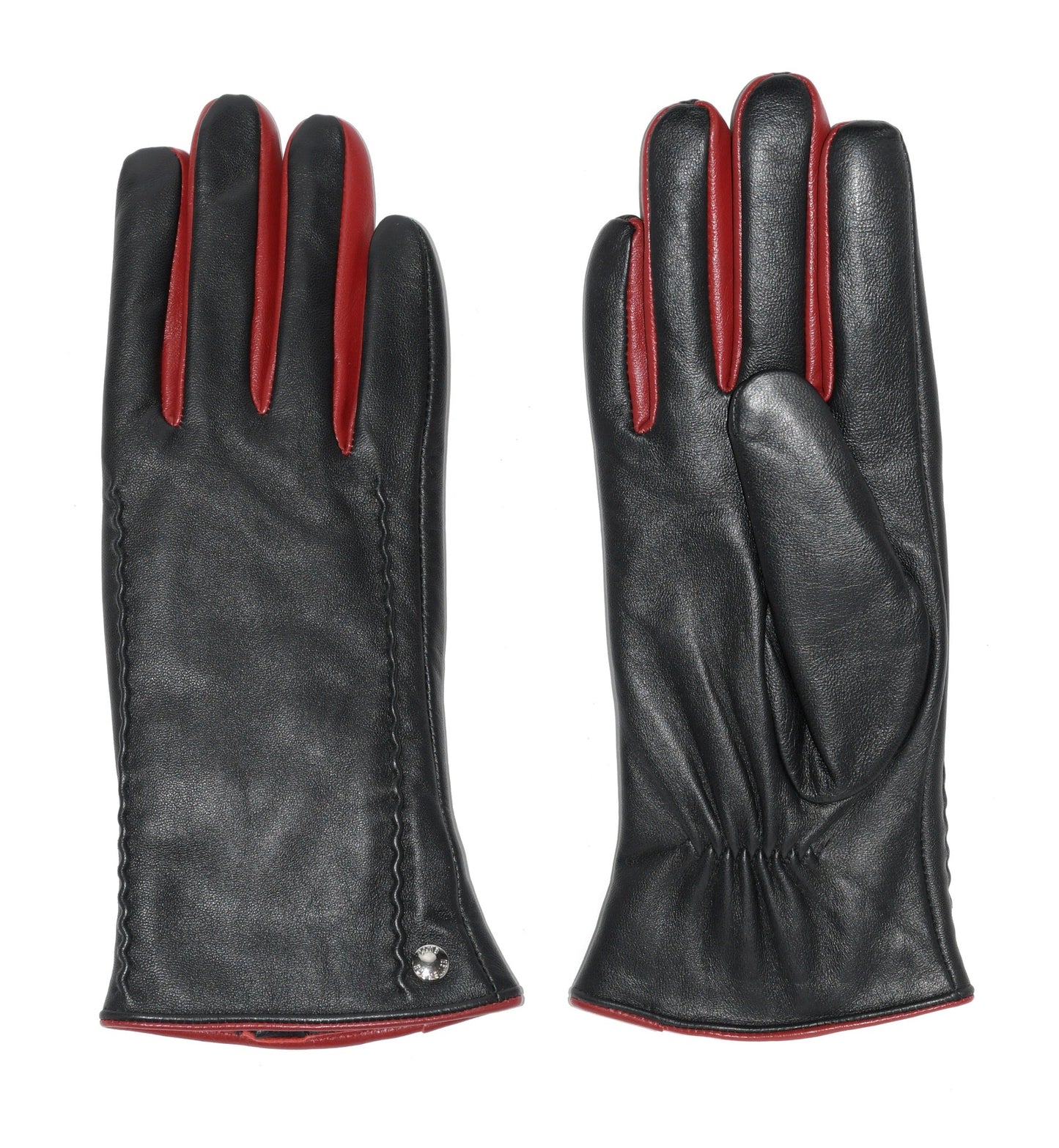 CLUB ROCHELIER LADIES LEATHER GLOVE WITH CONTRAST FINGERS