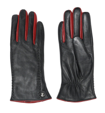 CLUB ROCHELIER LADIES LEATHER GLOVE WITH CONTRAST FINGERS