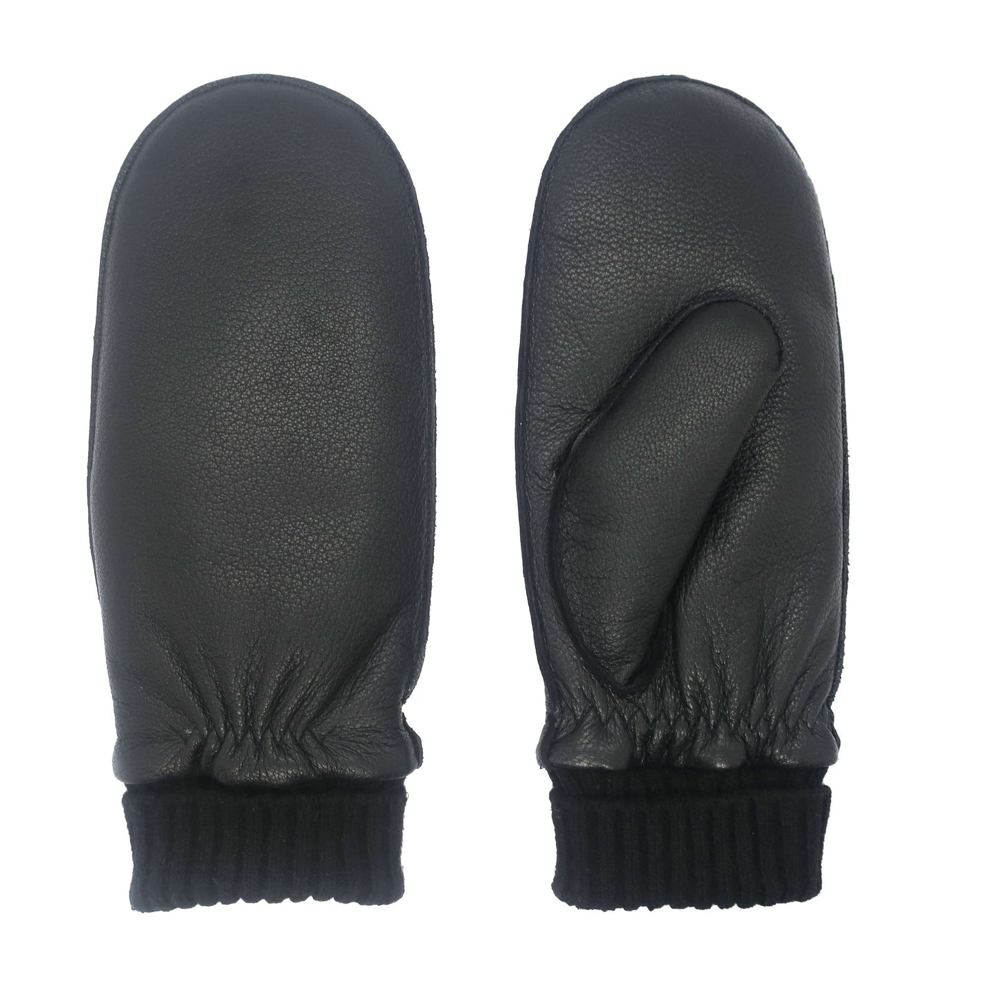 CLUB ROCHELIER MEN'S DEERSKIN LEATHER MITTEN WITH KNIT CUFF