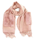 NICCI LADIES SCARF WITH FAUX FUR POCKETS