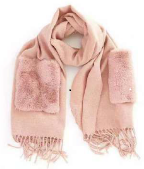 NICCI LADIES SCARF WITH FAUX FUR POCKETS
