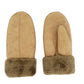 CLUB ROCHELIER LADIES FAUX SUEDE MITTEN WITH SHERPA CUFF