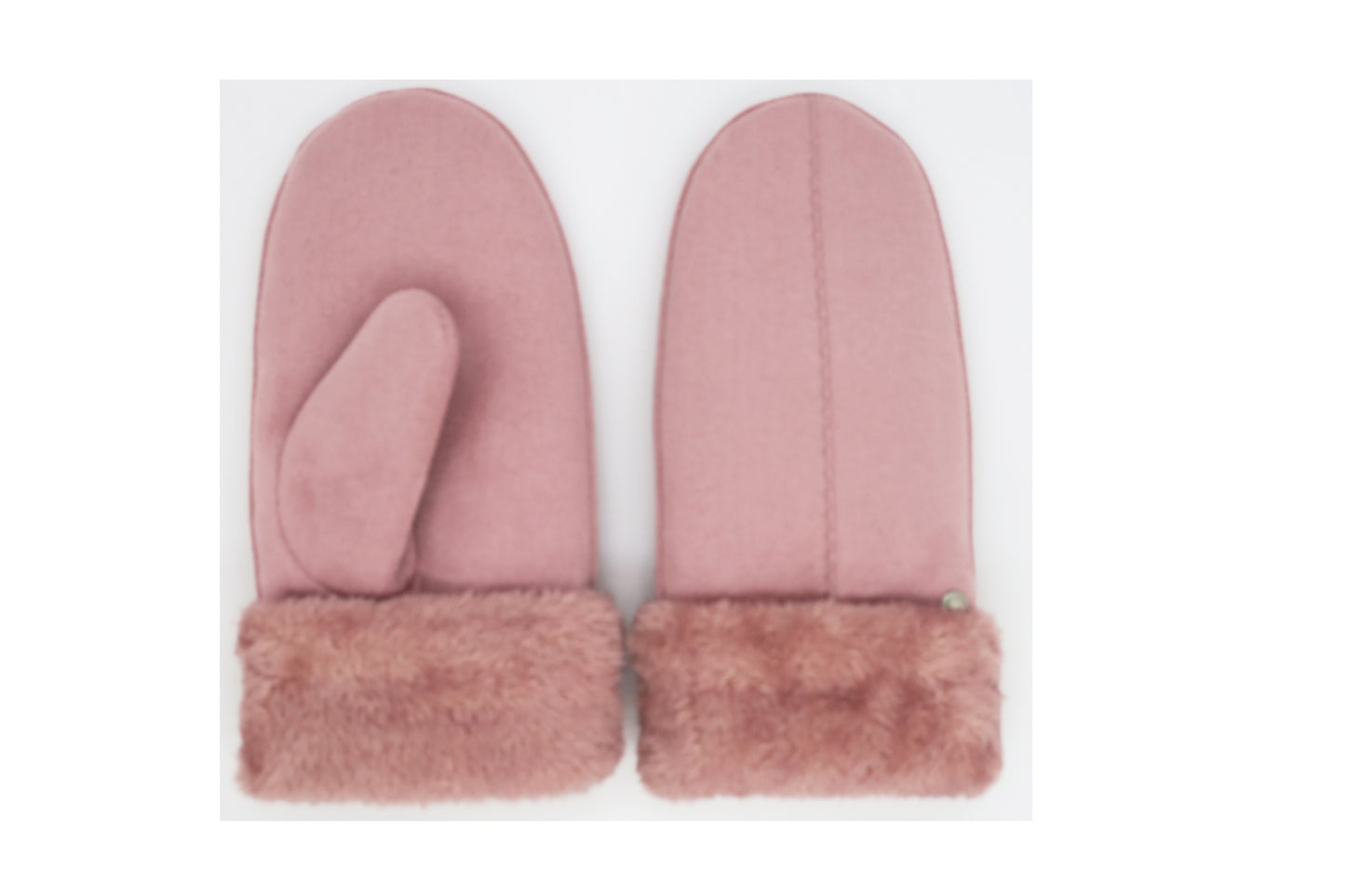 CLUB ROCHELIER LADIES FAUX SUEDE MITTEN WITH SHERPA CUFF