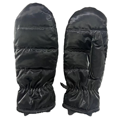CLUB ROCHELIER LADIES BLACK SHEEN PUFF MITT WITH CUFF