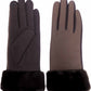 NICCI LADIES PU GLOVE WITH FAUX FUR CUFF