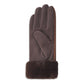 NICCI LADIES PU GLOVE WITH FAUX FUR CUFF