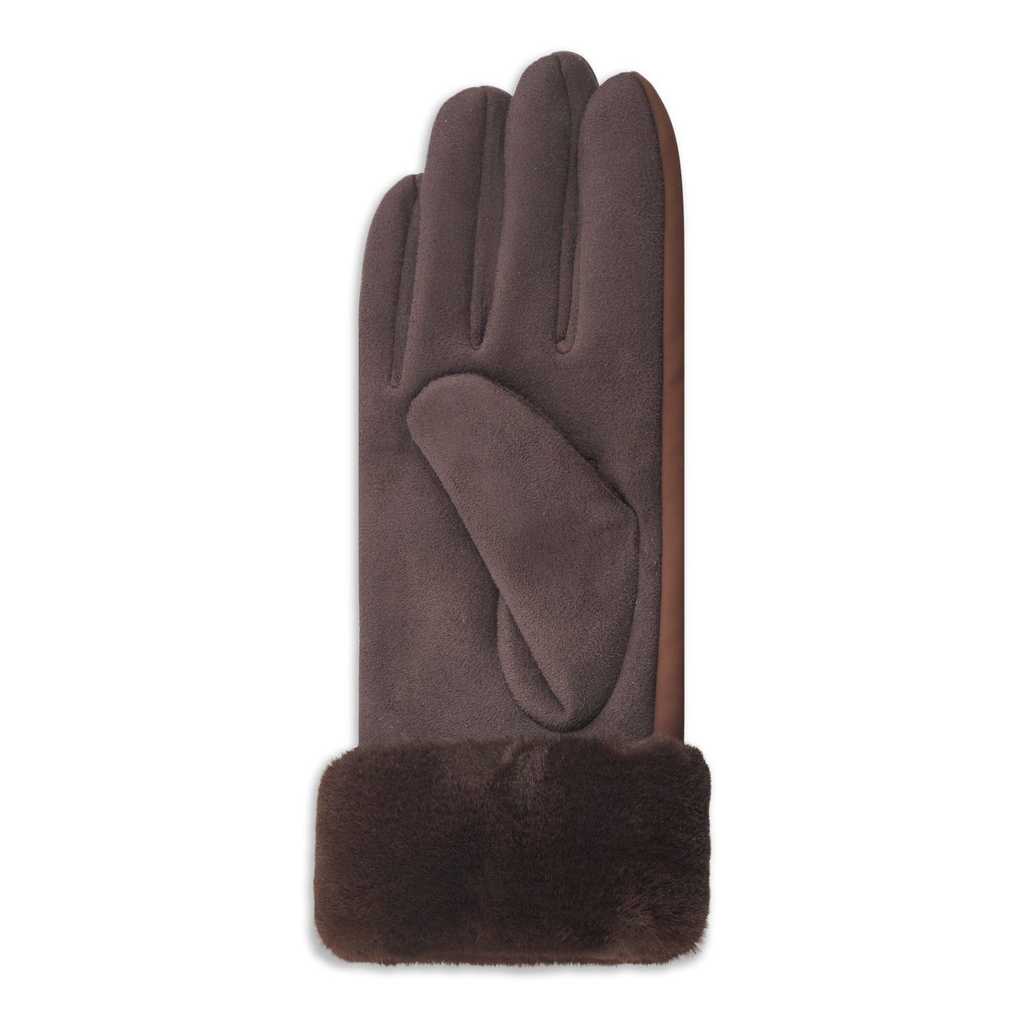 NICCI LADIES PU GLOVE WITH FAUX FUR CUFF