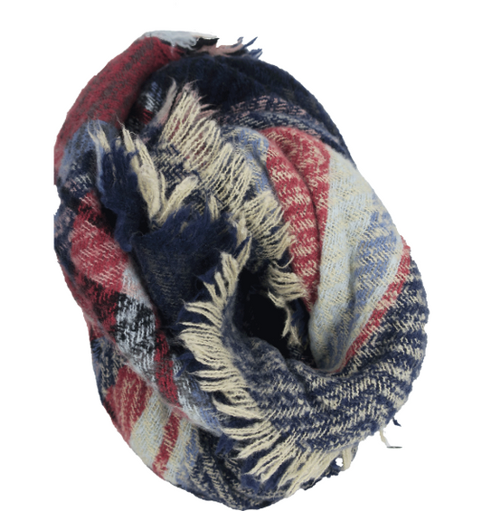 LADIES NICCI PLAID BLANKET SCARF